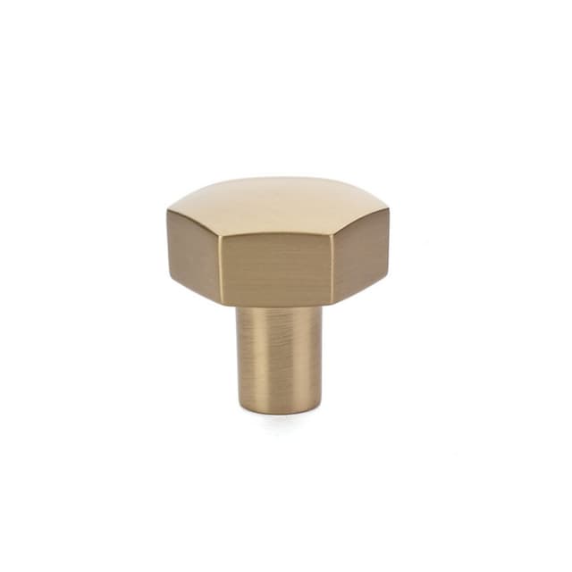 Emtek Urban Modern Mod Hex Knob, 1-1/8" Diameter, Satin Brass - 86457US4
