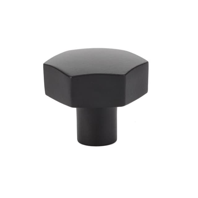 Emtek Urban Modern Mod Hex Knob, 1-1/2" Diameter, Flat Black - 86458US19