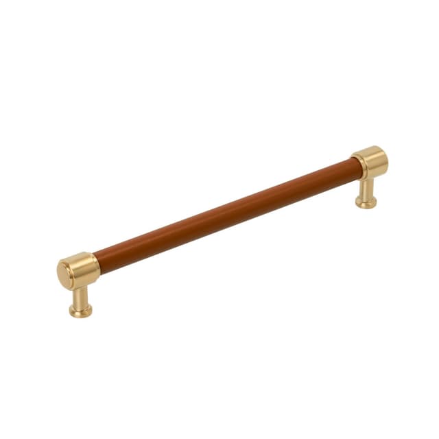 Amerock Fairlane Series Cognac Leather/Champagne Bronze 12" (305 mm) Center to Center Appliance Pull, BP37544CNLCZ