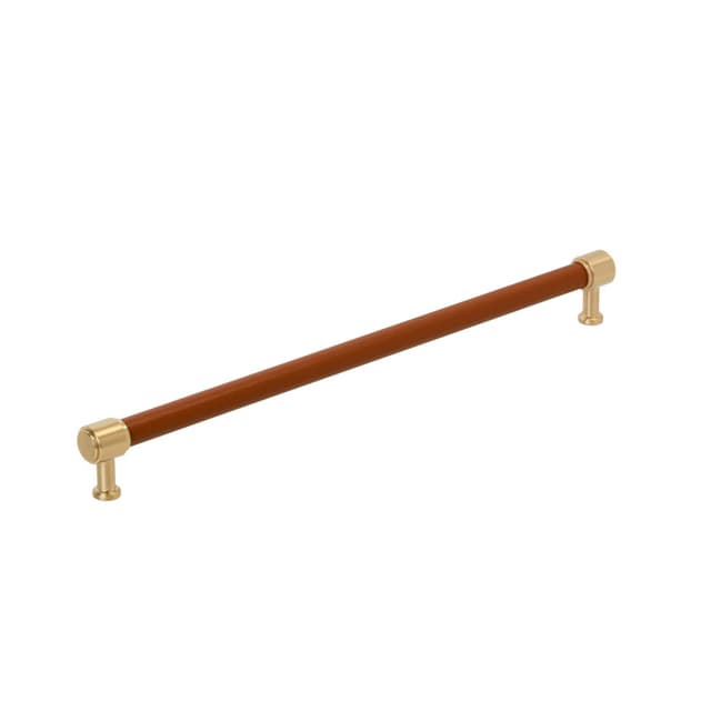 Amerock Fairlane Series Cognac Leather/Champagne Bronze 18" (457 mm) Center to Center Appliance Pull, BP37545CNLCZ