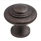 Colonial Bronze Distressed® Series, Solid Brass Knob 1-1/2" Dia., Distressed Oil Rubbed Bronze Finish