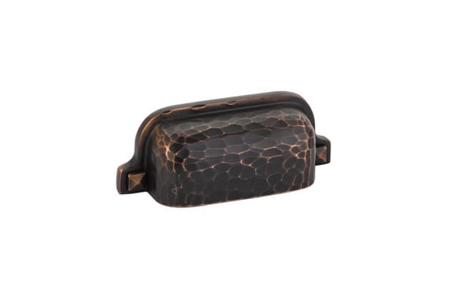 Emtek Arts & Crafts Hammered Bin Pull, 3"CC, Oil Rubbed Bronze - 86049US10B