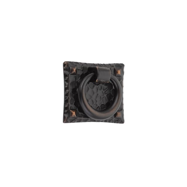 Emtek Arts & Crafts Small Hammered Ring Pull, Oil Rubbed Bronze - 86040US10B