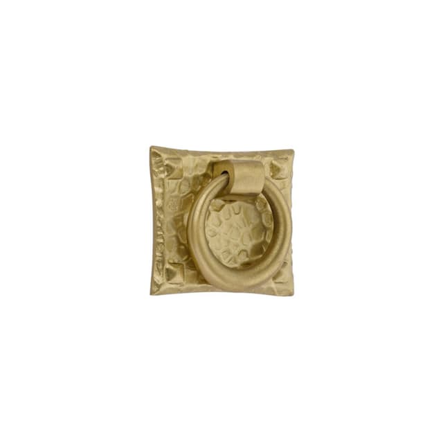 Emtek Arts & Crafts Small Hammered Ring Pull, Satin Brass - 86040US4