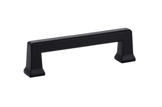 Emtek Art Deco ALEXANDER Pull, 3-1/2"CC, Flat Black - 86424US19