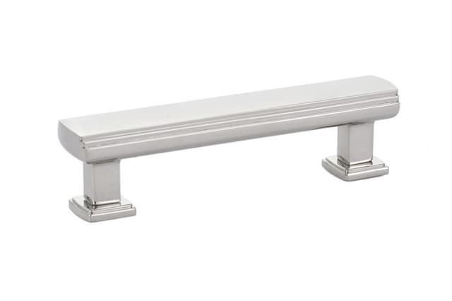 Emtek Art Deco Pull, 3-1/2"CC, Polished Nickel - 86422US14