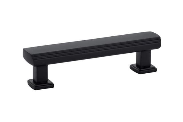 Emtek Art Deco Pull, 3-1/2"CC, Flat Black - 86422US19