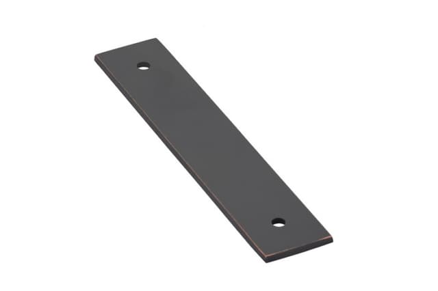 Emtek Art Deco Rectangular Backplate, 4"CC, Oil Rubbed Bronze - 86435US10B