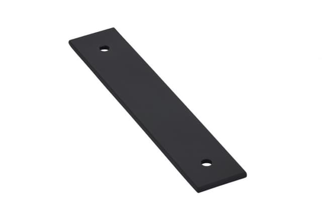 Emtek Art Deco Rectangular Backplate, 4"CC, Flat Black - 86435US19