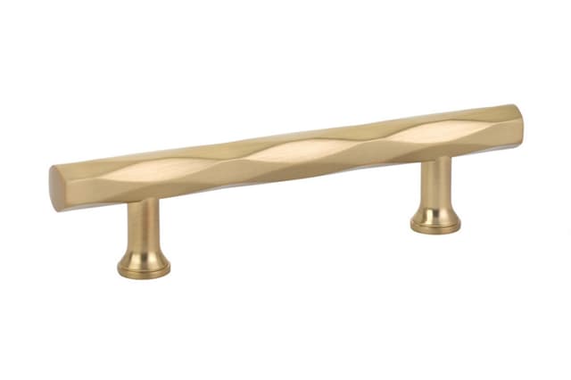 Emtek Art Deco TRIBECA Pull, 3-1/2"CC, Satin Brass - 86428US4