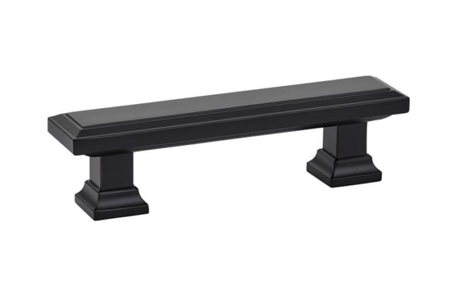 Emtek Geometric Rectangular Pull, 3"CC, Flat Black - 86299US19