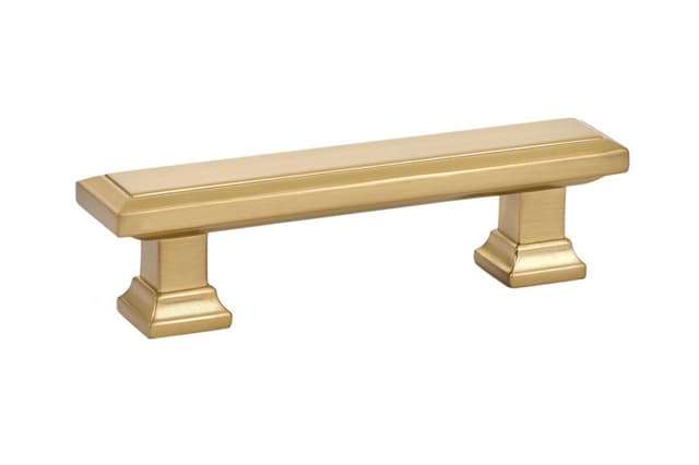 Emtek Geometric Rectangular Pull, 3"CC, Satin Brass - 86299US4