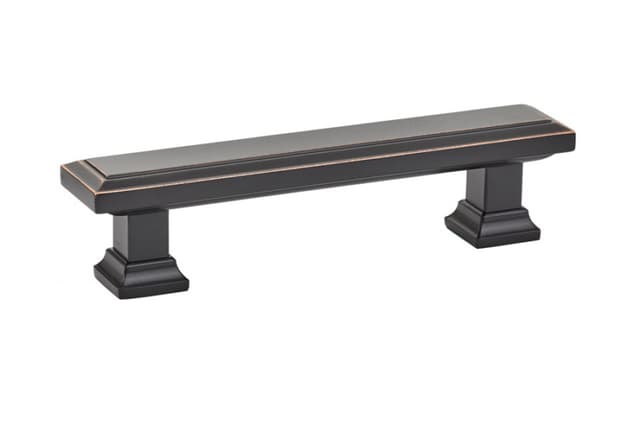 Emtek Geometric Rectangular Pull, 3-1/2"CC, Oil Rubbed Bronze - 86300US10B