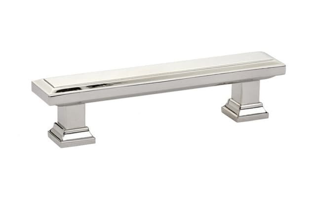 Emtek Geometric Rectangular Pull, 3-1/2"CC, Polished Nickel - 86300US14