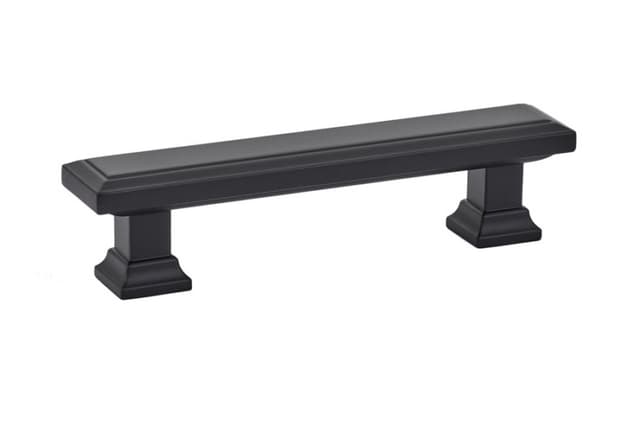 Emtek Geometric Rectangular Pull, 3-1/2"CC, Flat Black - 86300US19