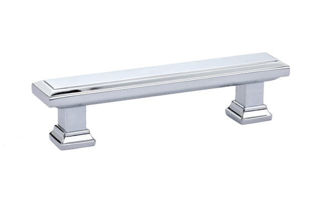 Emtek Geometric Rectangular Pull, 3-1/2"CC, Polished Chrome - 86300US26