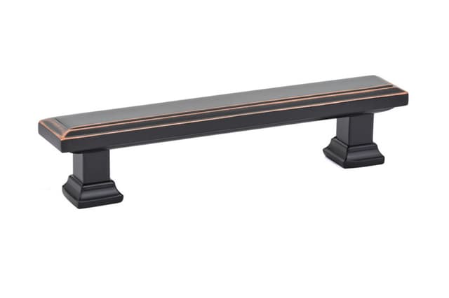 Emtek Geometric Rectangular Pull, 4"CC, Oil Rubbed Bronze - 86301US10B