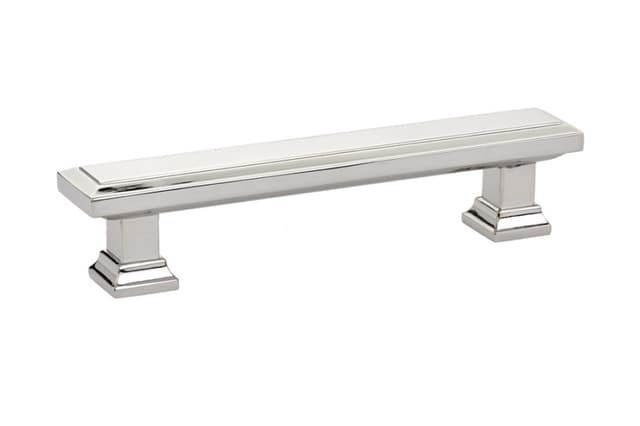 Emtek Geometric Rectangular Pull, 4"CC, Polished Nickel - 86301US14