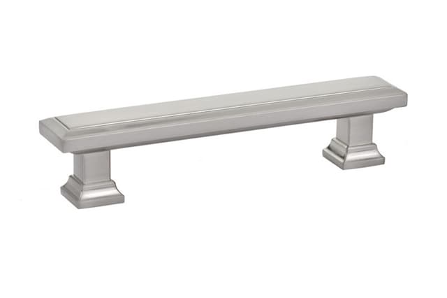 Emtek Geometric Rectangular Pull, 4"CC, Satin Nickel - 86301US15