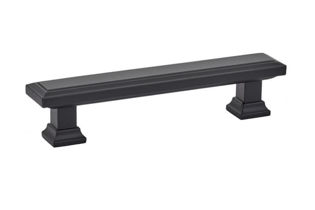 Emtek Geometric Rectangular Pull, 4"CC, Flat Black - 86301US19
