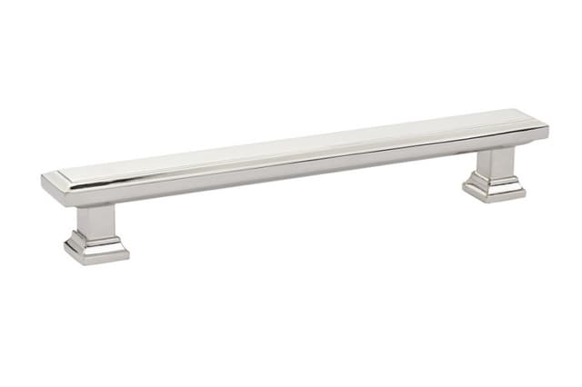 Emtek Geometric Rectangular Pull, 6"CC, Polished Nickel - 86302US14