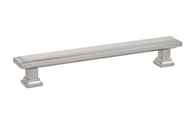 Emtek Geometric Rectangular Pull, 6"CC, Satin Nickel - 86302US15