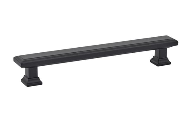 Emtek Geometric Rectangular Pull, 6"CC, Flat Black - 86302US19