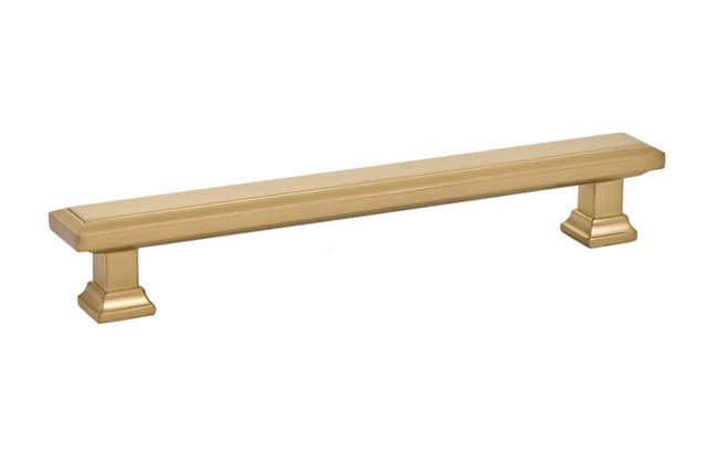 Emtek Geometric Rectangular Pull, 6"CC, Satin Brass - 86302US4