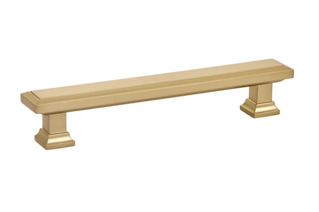 Emtek Geometric Rectangular Pull, 5"CC, Satin Brass - 86492US4