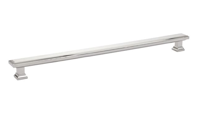 Emtek Geometric Rectangular Pull, 12"CC, Polished Nickel - 86493US14