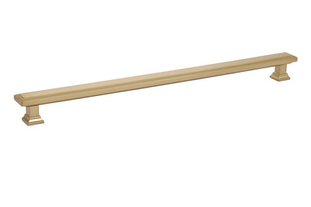 Emtek Geometric Rectangular Pull, 12"CC, Satin Brass - 86493US4
