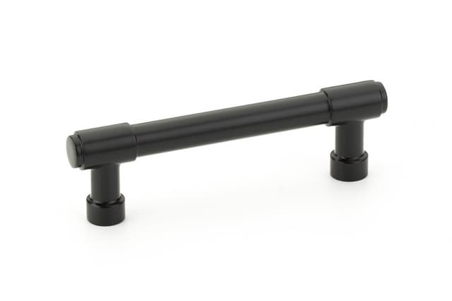 Emtek Industrial Modern Jasper Pull, 3-1/2"CC, Flat Black - 86686US19