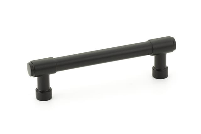 Emtek Industrial Modern Jasper Pull, 4"CC, Flat Black - 86687US19