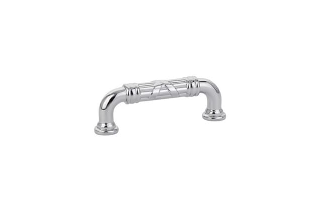 Emtek Ribbon & Reed Estate Pull, 3"CC, Polished Chrome - 86283US26