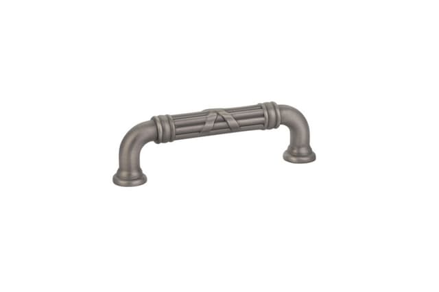 Emtek Ribbon & Reed Estate Pull, 3-1/2"CC, Pewter - 86284US15A