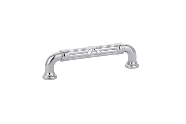 Emtek Ribbon & Reed Estate Pull, 4"CC, Polished Chrome - 86285US26