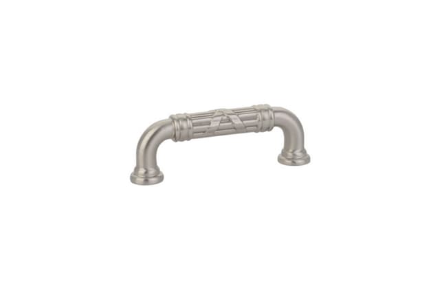 Emtek Ribbon & Reed Estate Pull, 3"CC, Satin Nickel - 86283US15