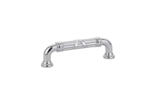 Emtek Ribbon & Reed Estate Pull, 3-1/2"CC, Polished Chrome - 86284US26