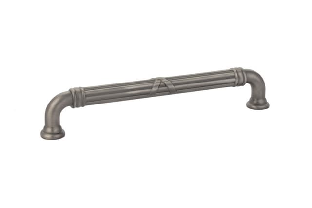 Emtek Ribbon & Reed Estate Pull, 6"CC, Pewter - 86286US15A