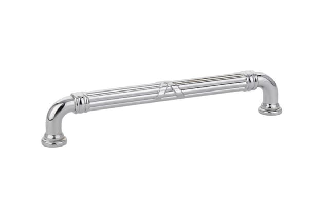 Emtek Ribbon & Reed Estate Pull, 6"CC, Polished Chrome - 86286US26