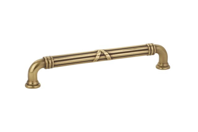 Emtek Ribbon & Reed Estate Pull, 6"CC, French Antique - 86286US7