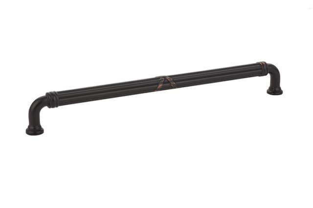 Emtek Ribbon & Reed Estate Pull, 10"CC, Oil Rubbed Bronze - 86287US10B