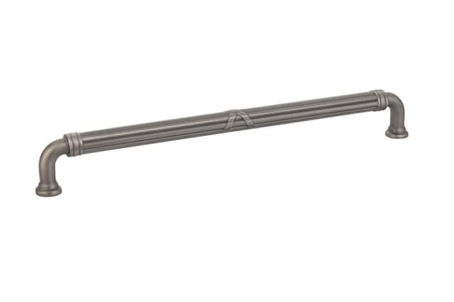Emtek Ribbon & Reed Estate Pull, 10"CC, Pewter - 86287US15A