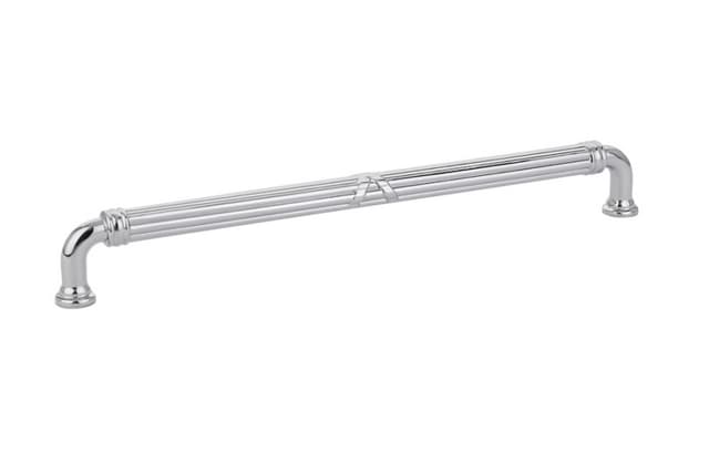 Emtek Ribbon & Reed Estate Pull, 10"CC, Polished Chrome - 86287US26