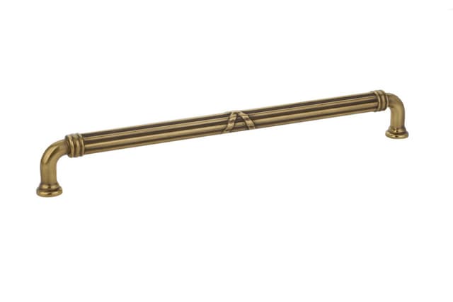 Emtek Ribbon & Reed Estate Pull, 10"CC, French Antique - 86287US7