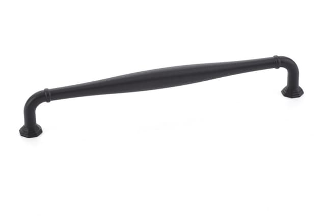 Emtek Transitional Heritage Blythe Pull, 8"CC, Flat Black - 86474US19