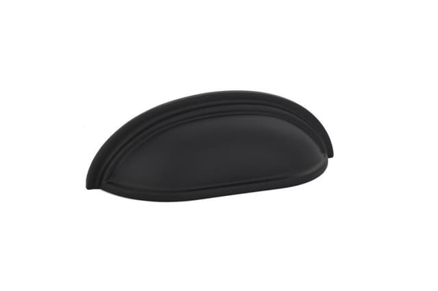 Emtek Traditonal Cup Pull, 3"CC, Flat Black - 86123US19