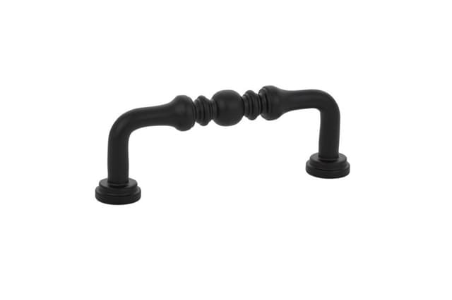 Emtek Traditional Spindle Pull, 3"CC, Flat Black - 86128US19
