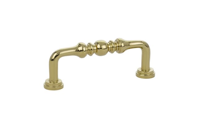 Emtek Traditional Spindle Pull, 3"CC, Polished Brass - 86128US3