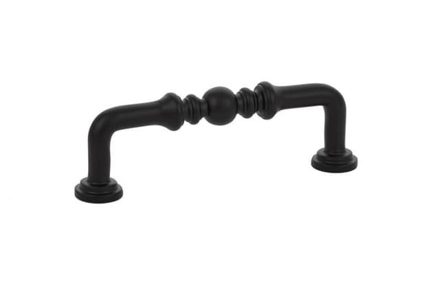 Emtek Traditional Spindle Pull, 3-1/2"CC, Flat Black - 86129US19